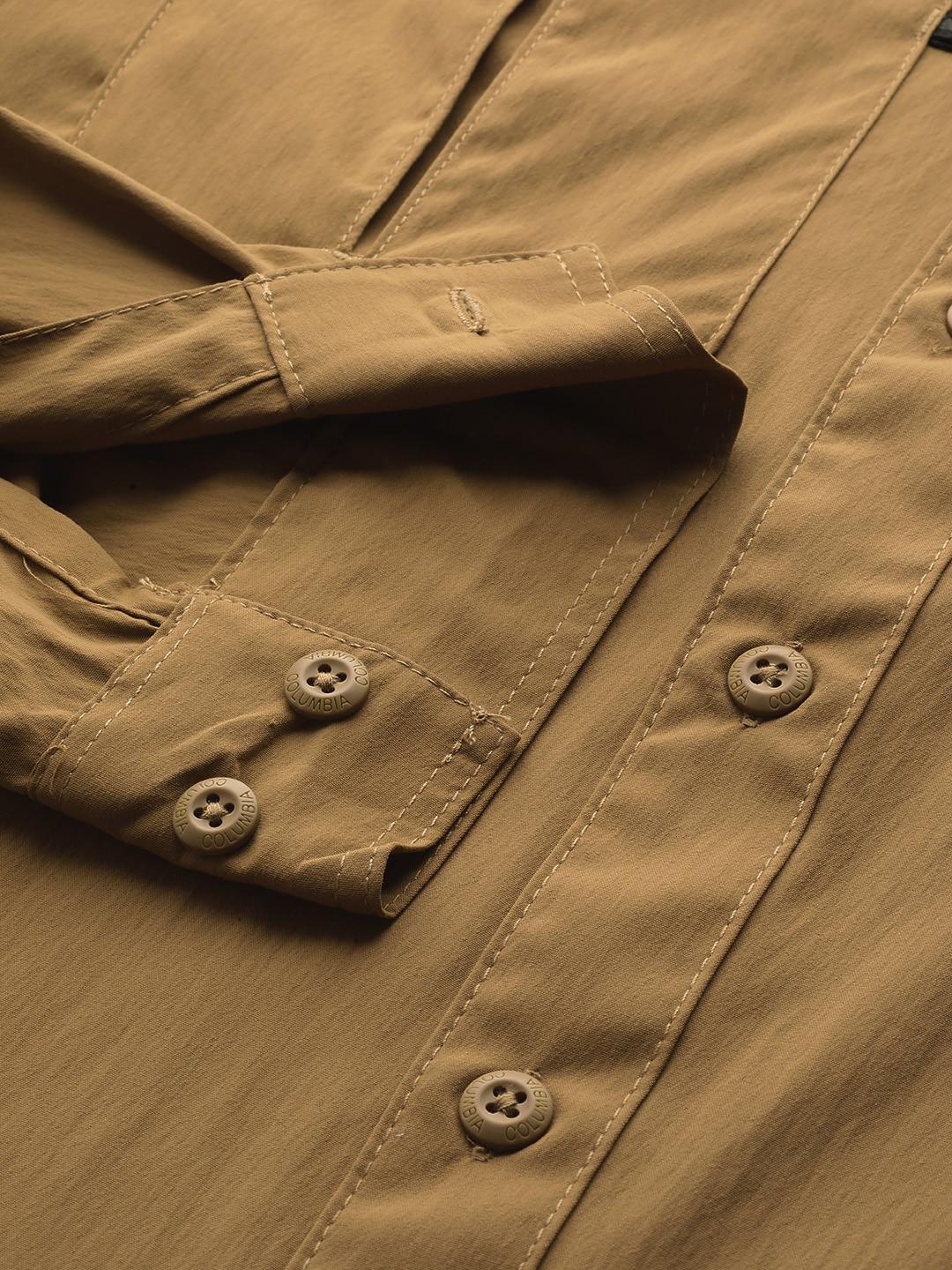 Columbia Men Brown Newton Ridge II Long Sleeve Shirts