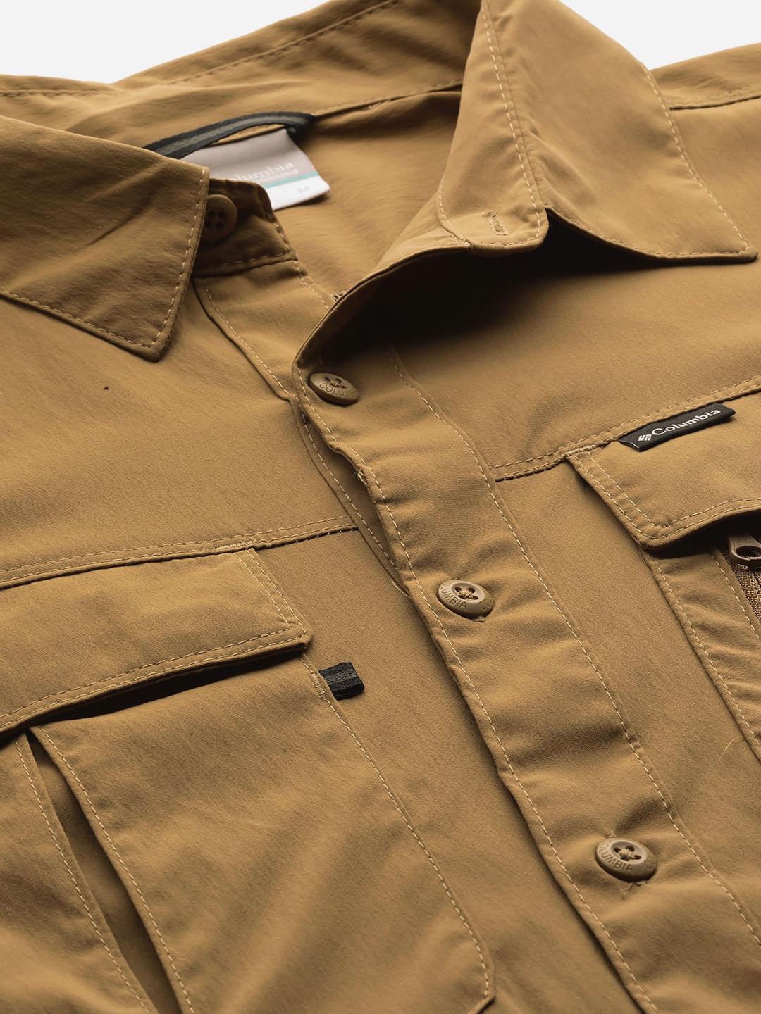 Columbia Men Brown Newton Ridge II Long Sleeve Shirts