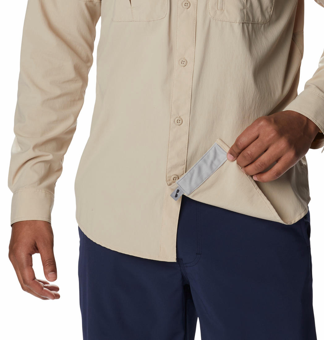 Columbia Men Beige Newton Ridge II Long Sleeve Shirts