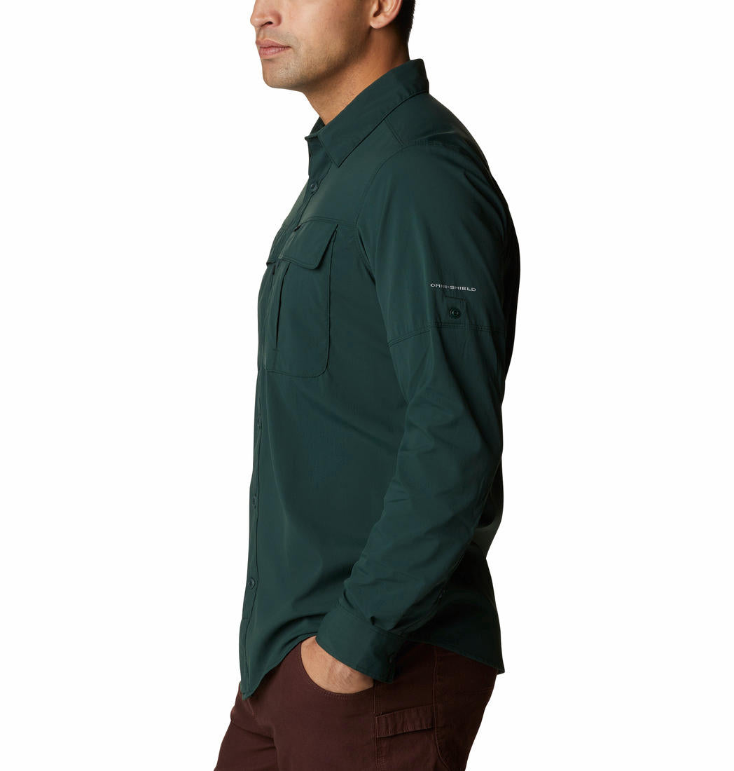 Columbia Men Green Newton Ridge II Long Sleeve Shirts