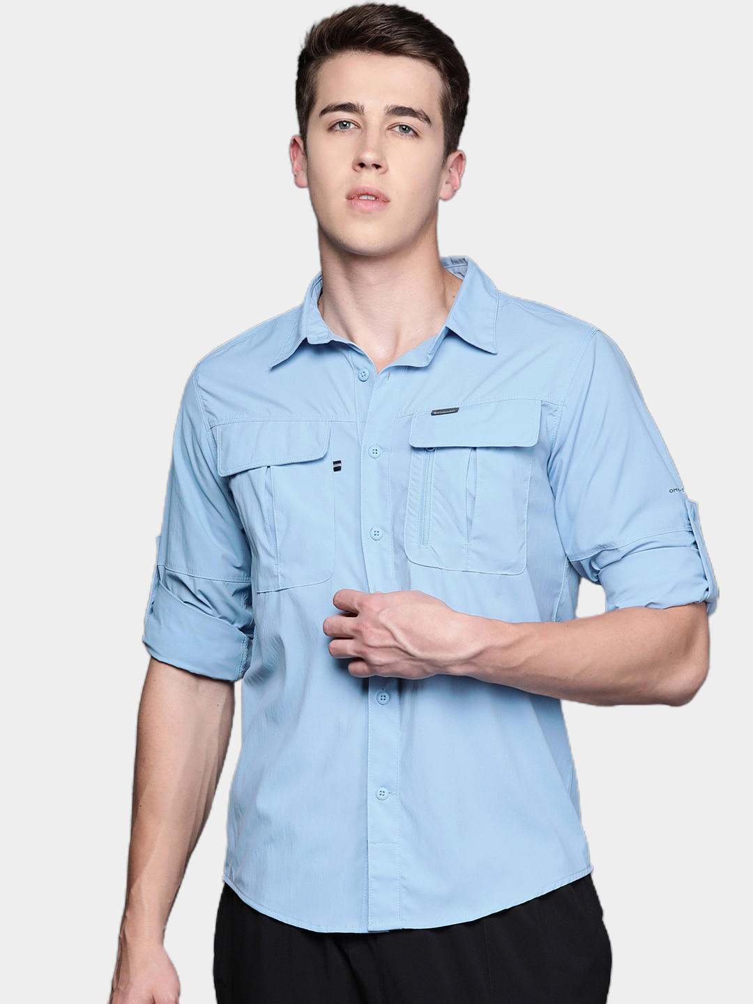 Columbia Men Blue Newton Ridge II Long Sleeve Shirts