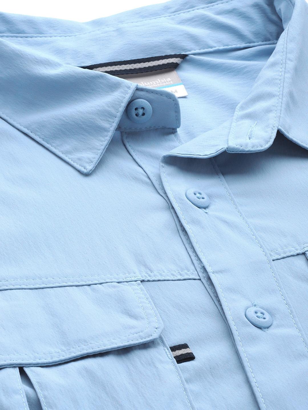 Columbia Men Blue Newton Ridge II Long Sleeve Shirts