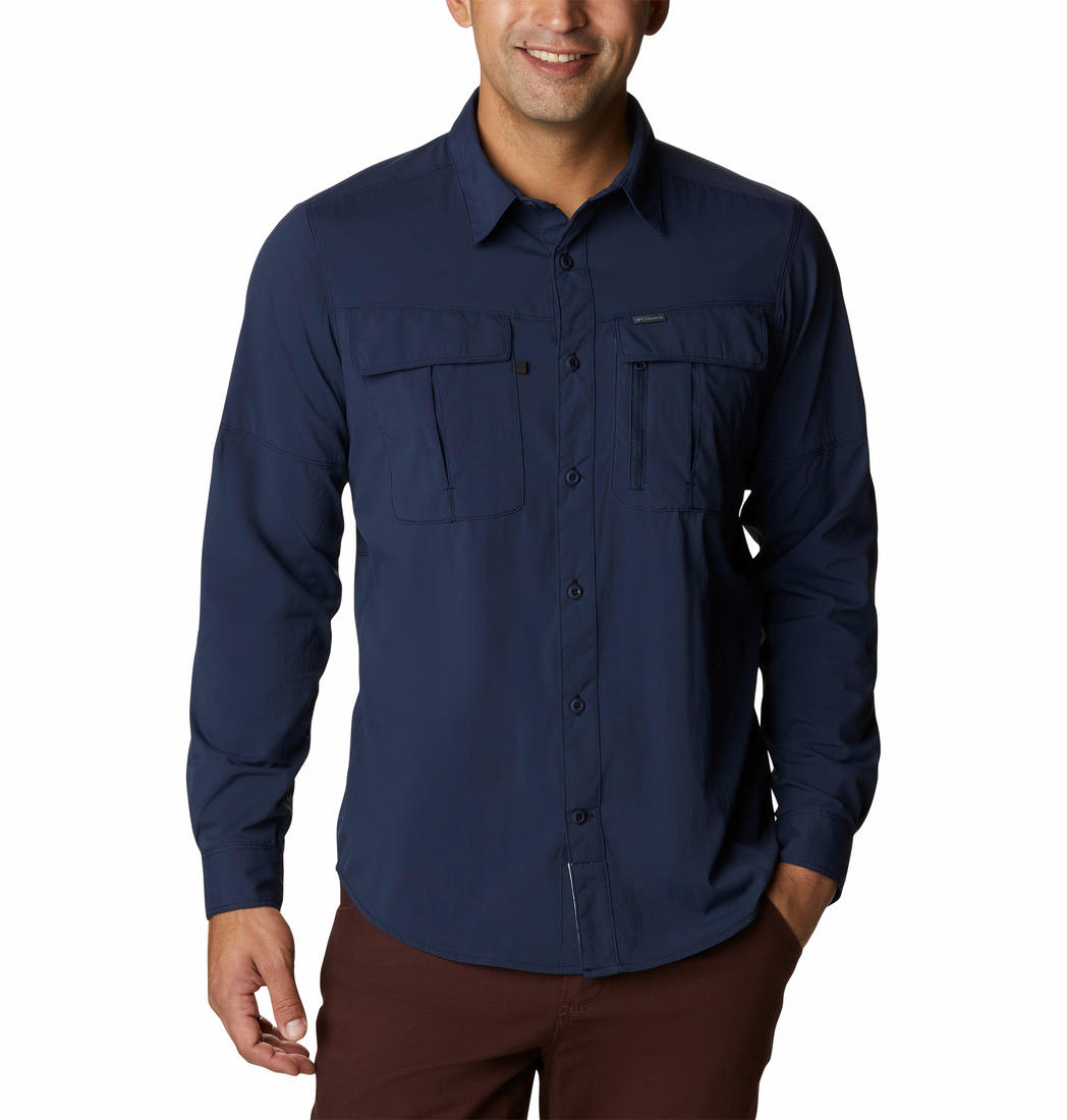Columbia Men Blue Newton Ridge II Long Sleeve Shirts