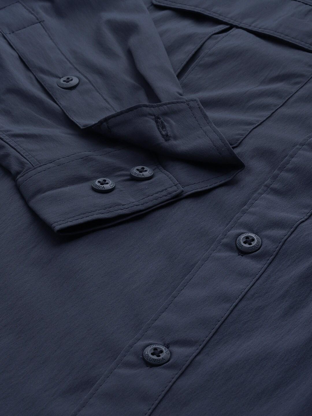 Columbia Men Blue Newton Ridge II Long Sleeve Shirts
