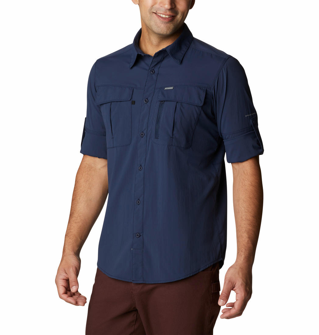 Columbia Men Blue Newton Ridge II Long Sleeve Shirts