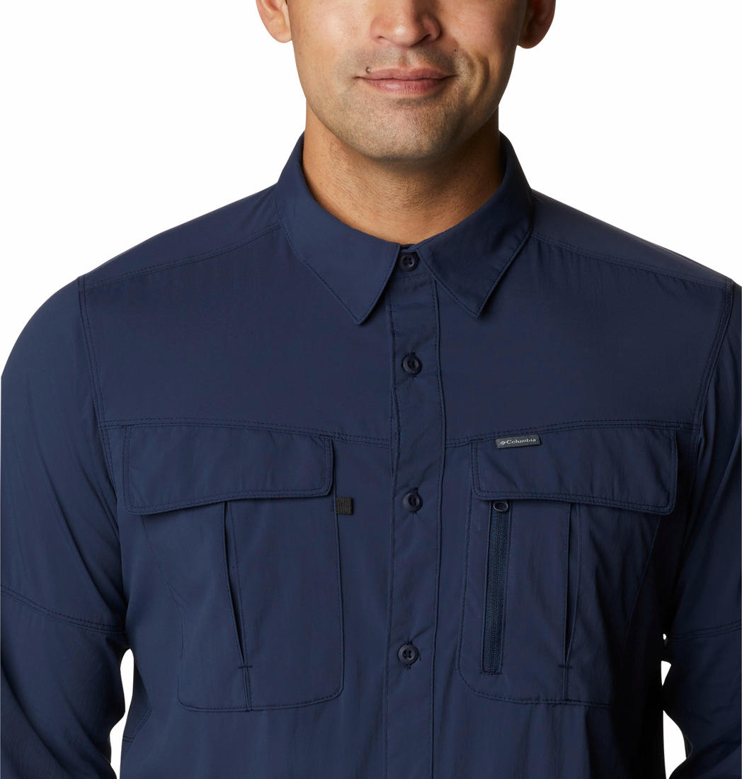 Columbia Men Blue Newton Ridge II Long Sleeve Shirts