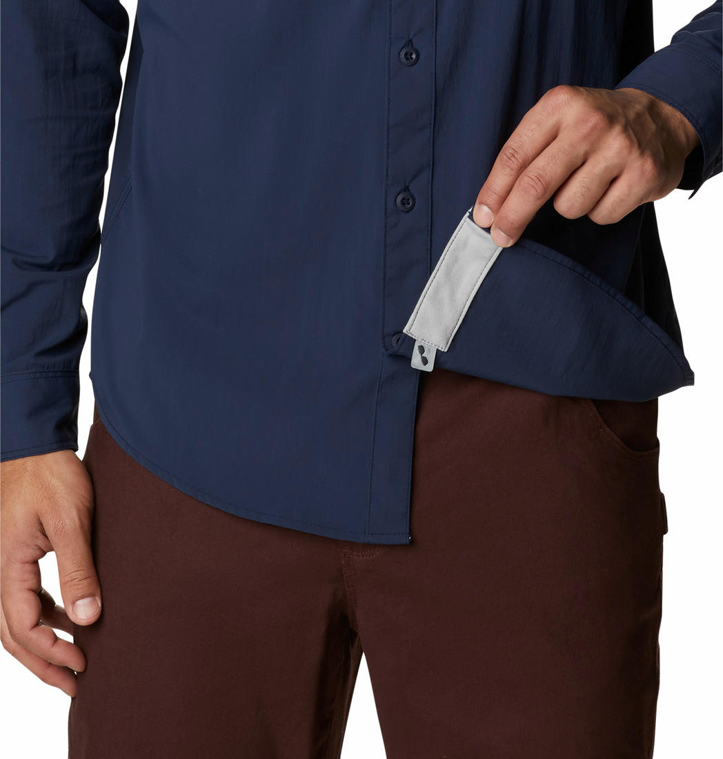Columbia Men Blue Newton Ridge II Long Sleeve Shirts