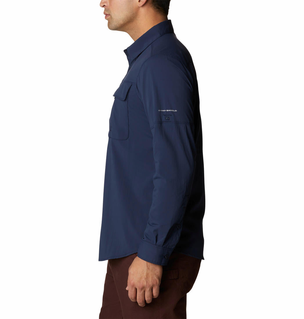 Columbia Men Blue Newton Ridge II Long Sleeve Shirts