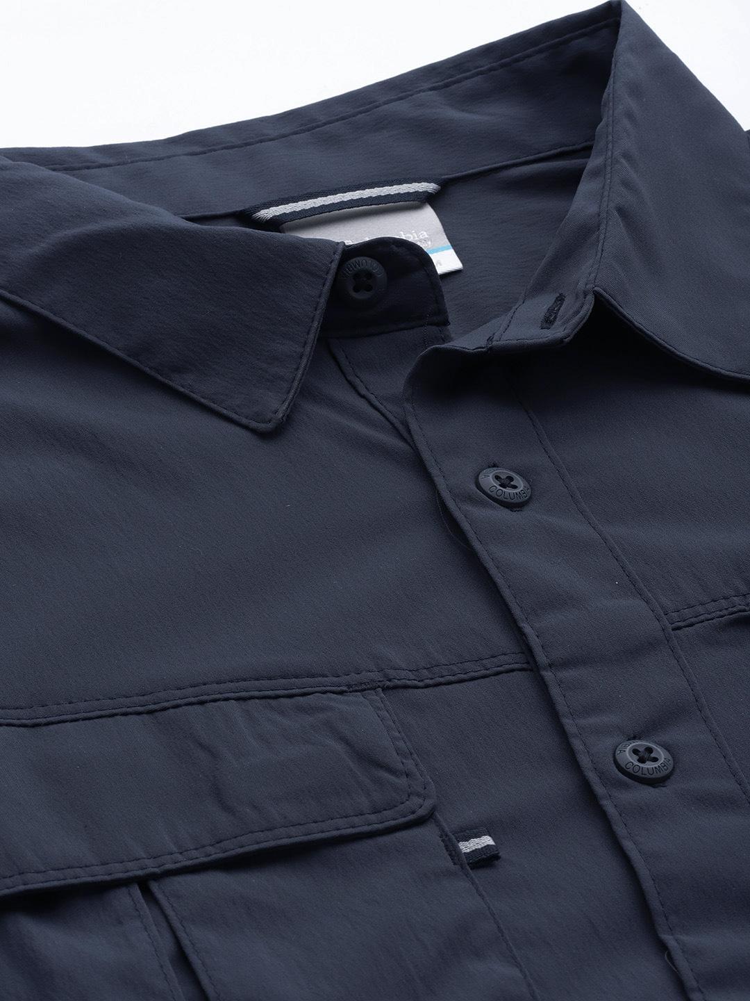 Columbia Men Blue Newton Ridge II Long Sleeve Shirts