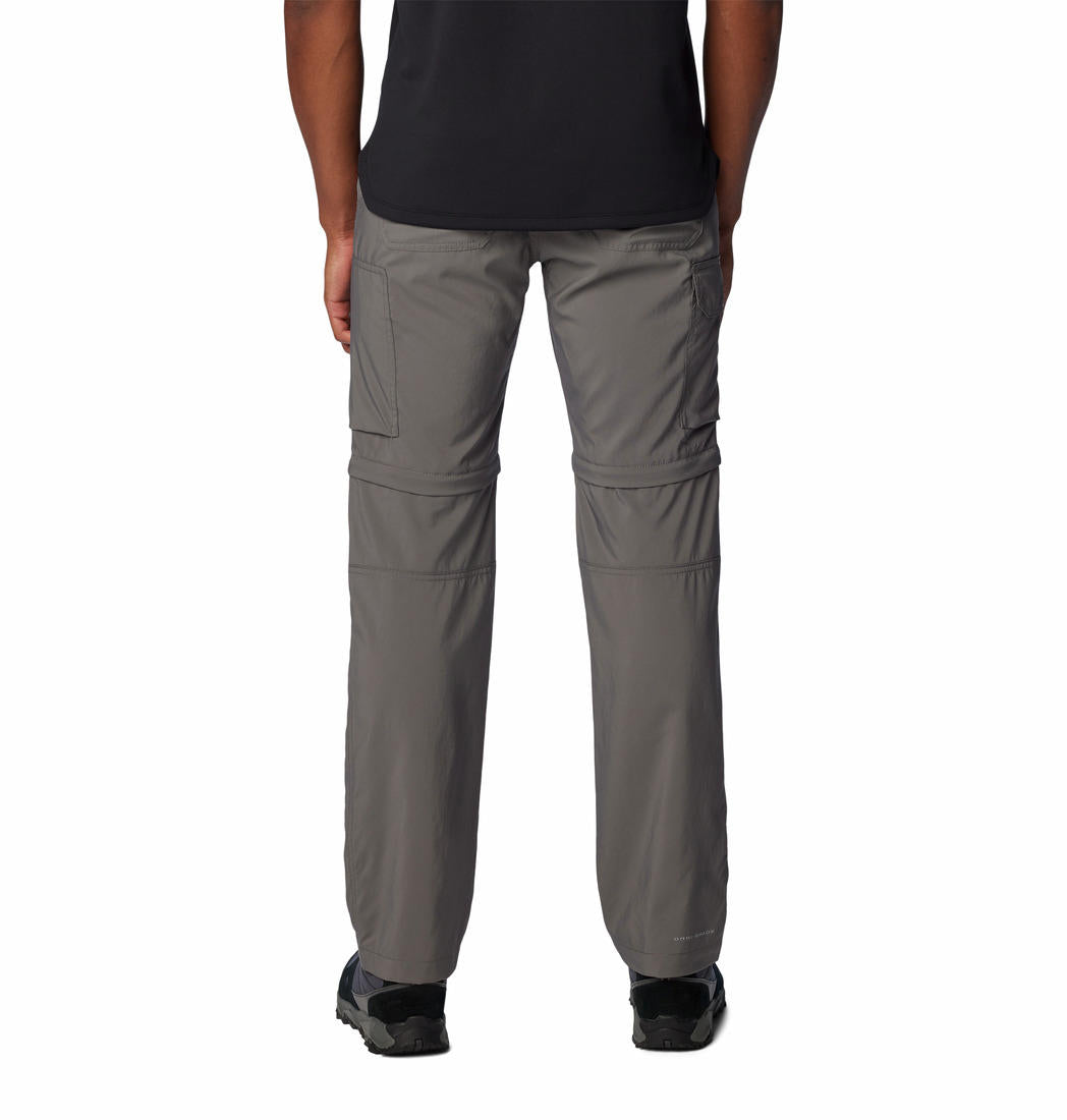 A Men Wearing Columbia Men Grey Silver Ridge Utility Convertible Pant (Sun Protection)