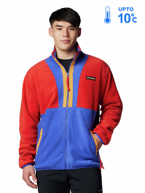 A Men Wearing Columbia Men Red Backbowl II Full Zip Fleece