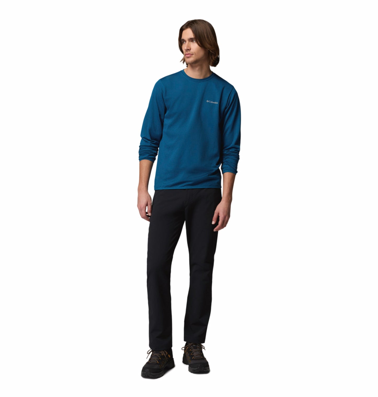 men blue omni shade tech trail utility warm tshirt