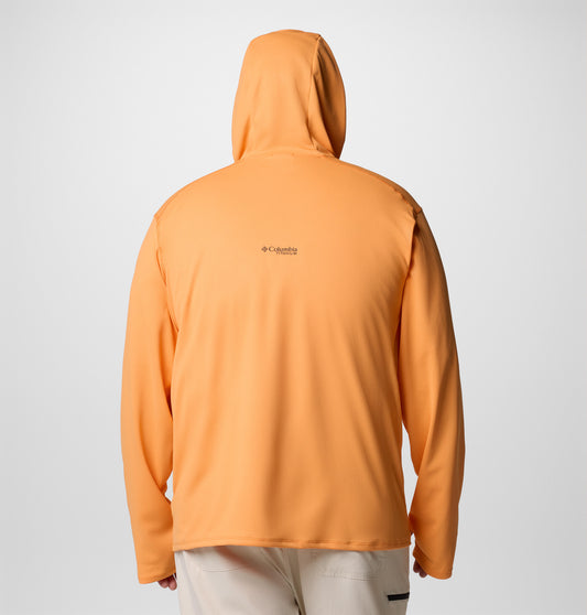 Columbia Mens Orange Omni-Shade Broad Spectrum Air Flow Summit Valley Hoodie Tshirt