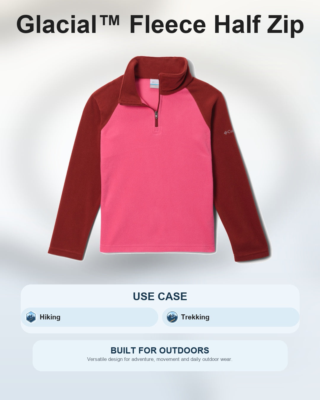 kids girls red glacial pullover