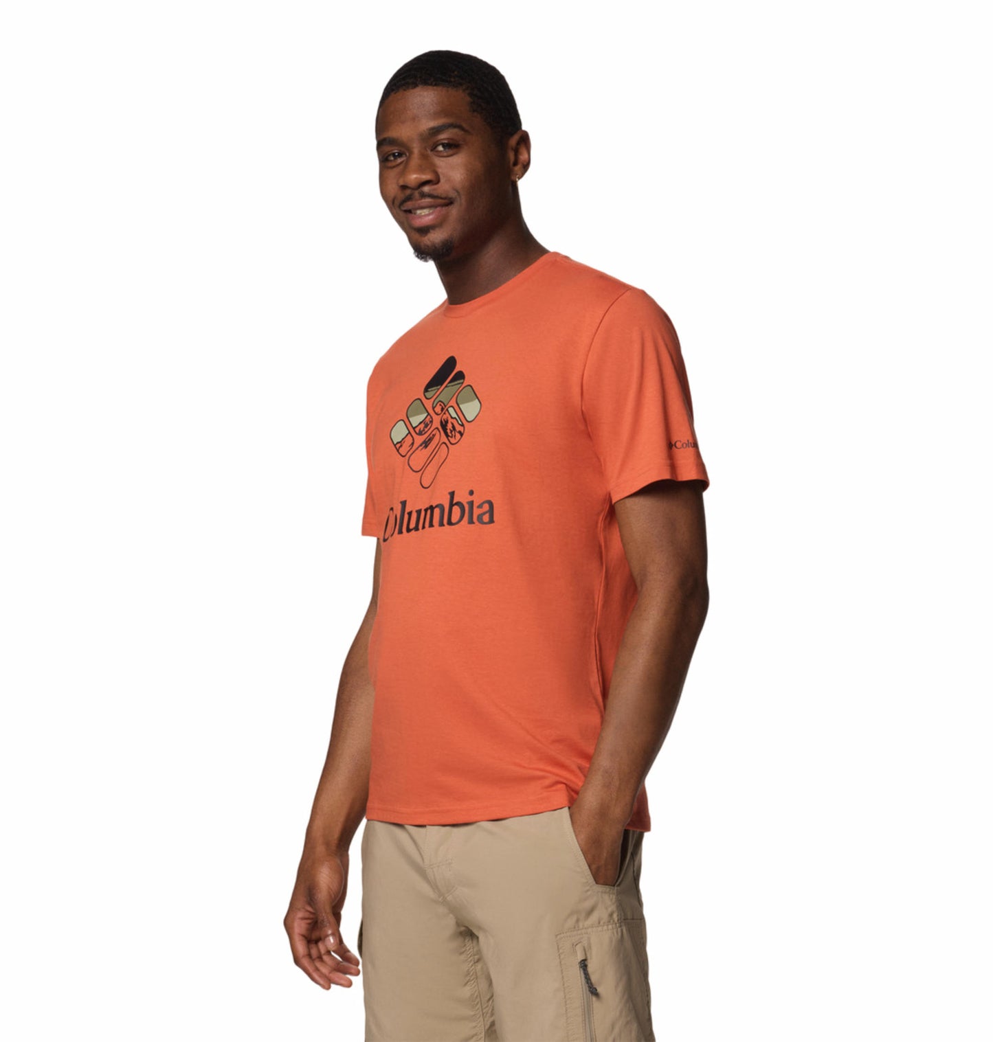 Columbia Mens Orange M Rapid Ridge Graphic Tshirt