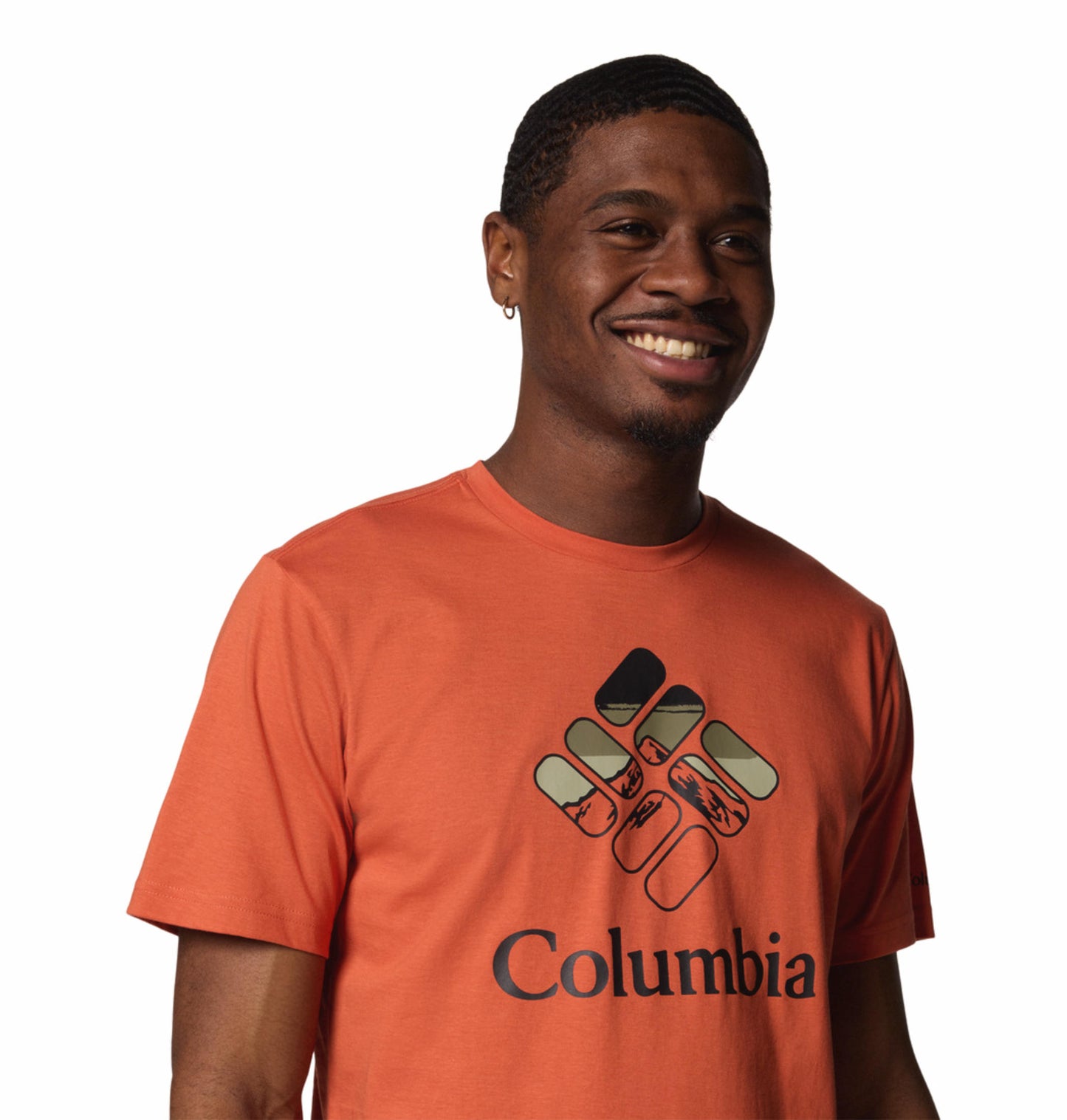 Columbia Mens Orange M Rapid Ridge Graphic Tshirt