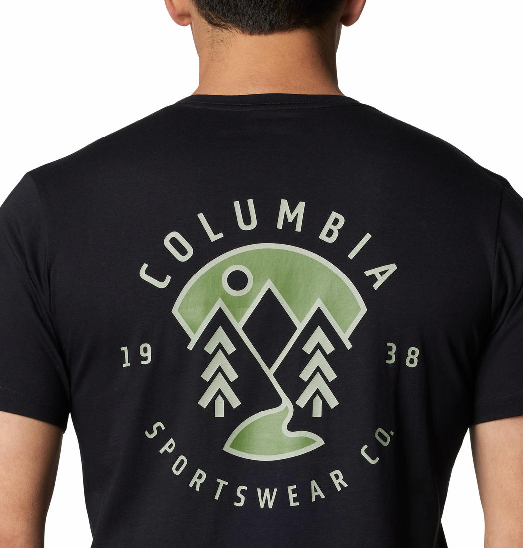 Columbia Mens Black Rapid Ridge Back Graphic Tee II