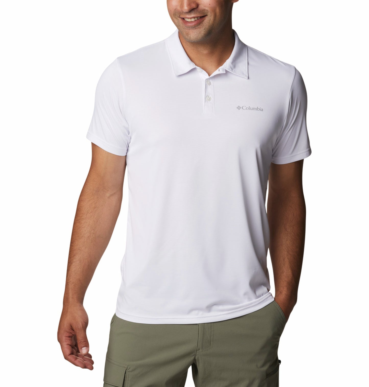 Columbia Men's White Omni-Wick Hike Polo Shirt - Breathable & Lightweight