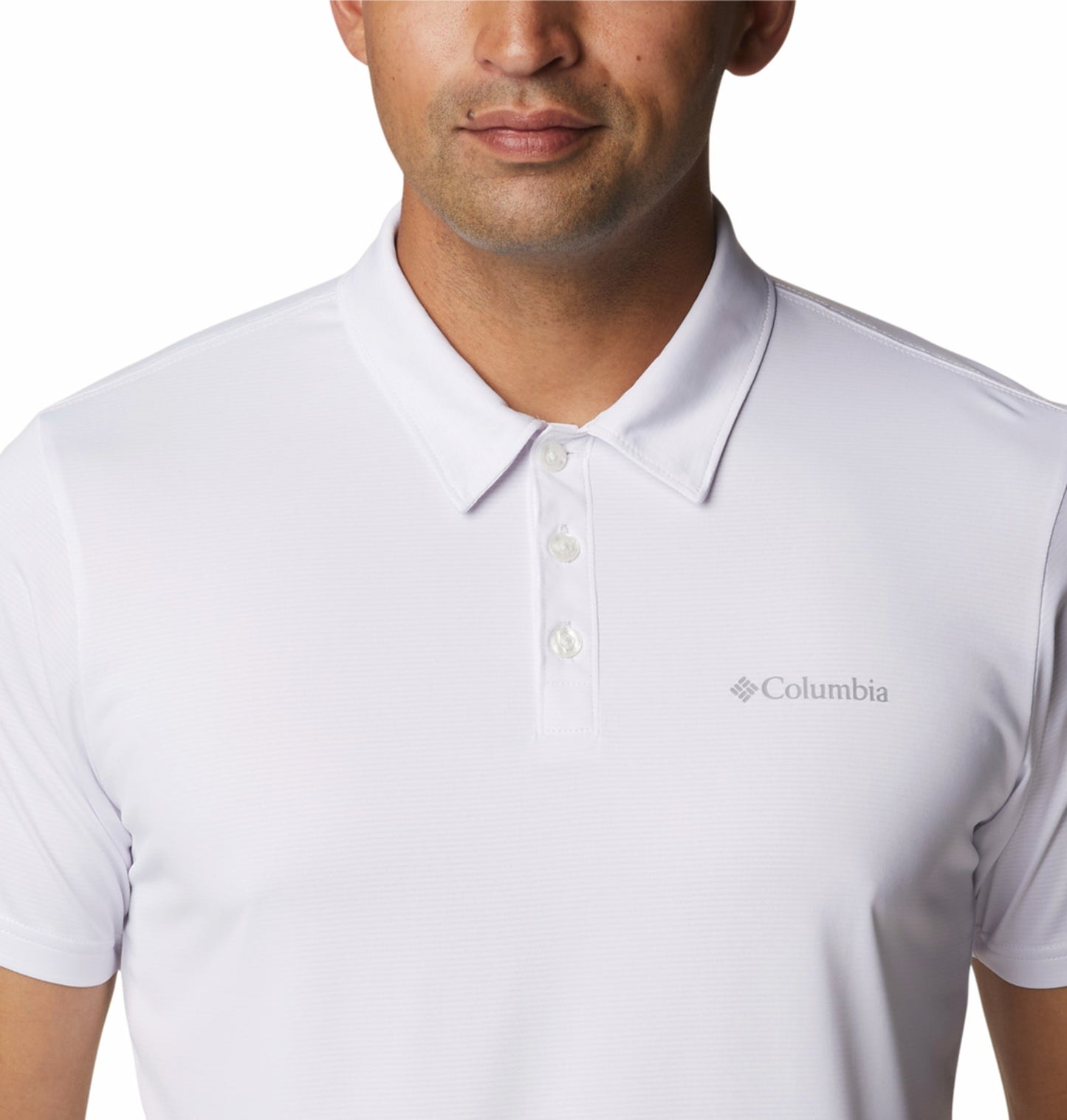 Columbia Men's White Omni-Wick Hike Polo Shirt - Breathable & Lightweight