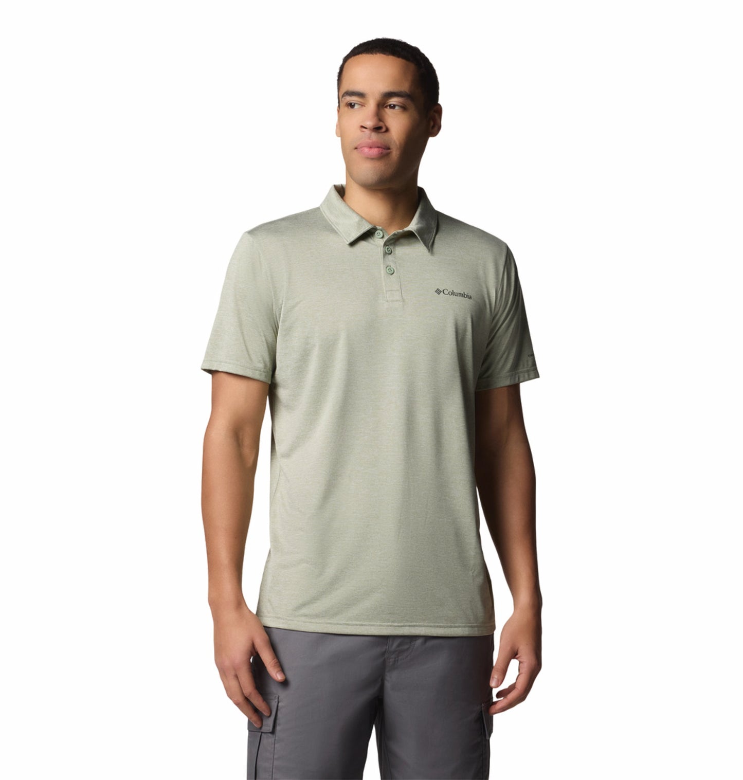 Columbia Men's Green Omni-Wick Hike Polo Shirt - Moisture Wicking & Durable