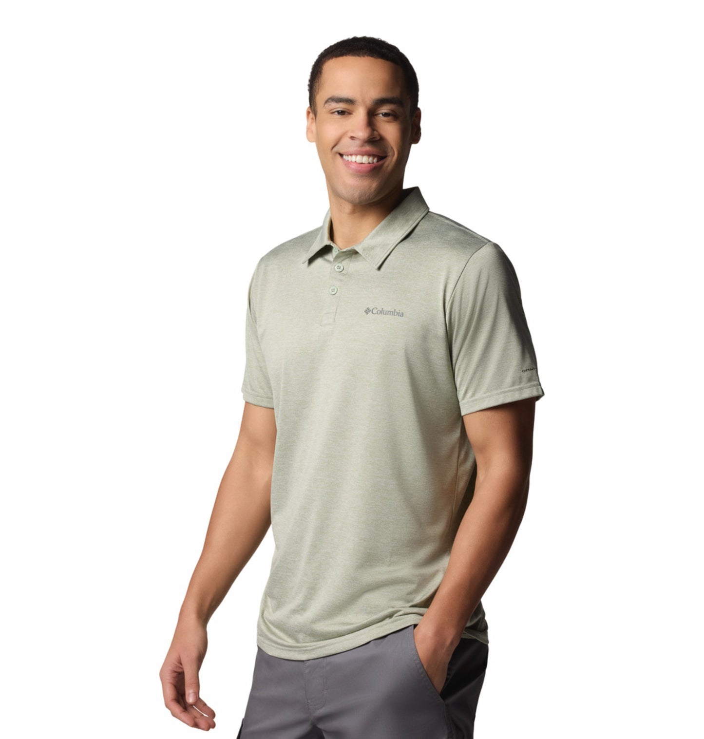 Columbia Men's Green Omni-Wick Hike Polo Shirt - Moisture Wicking & Durable