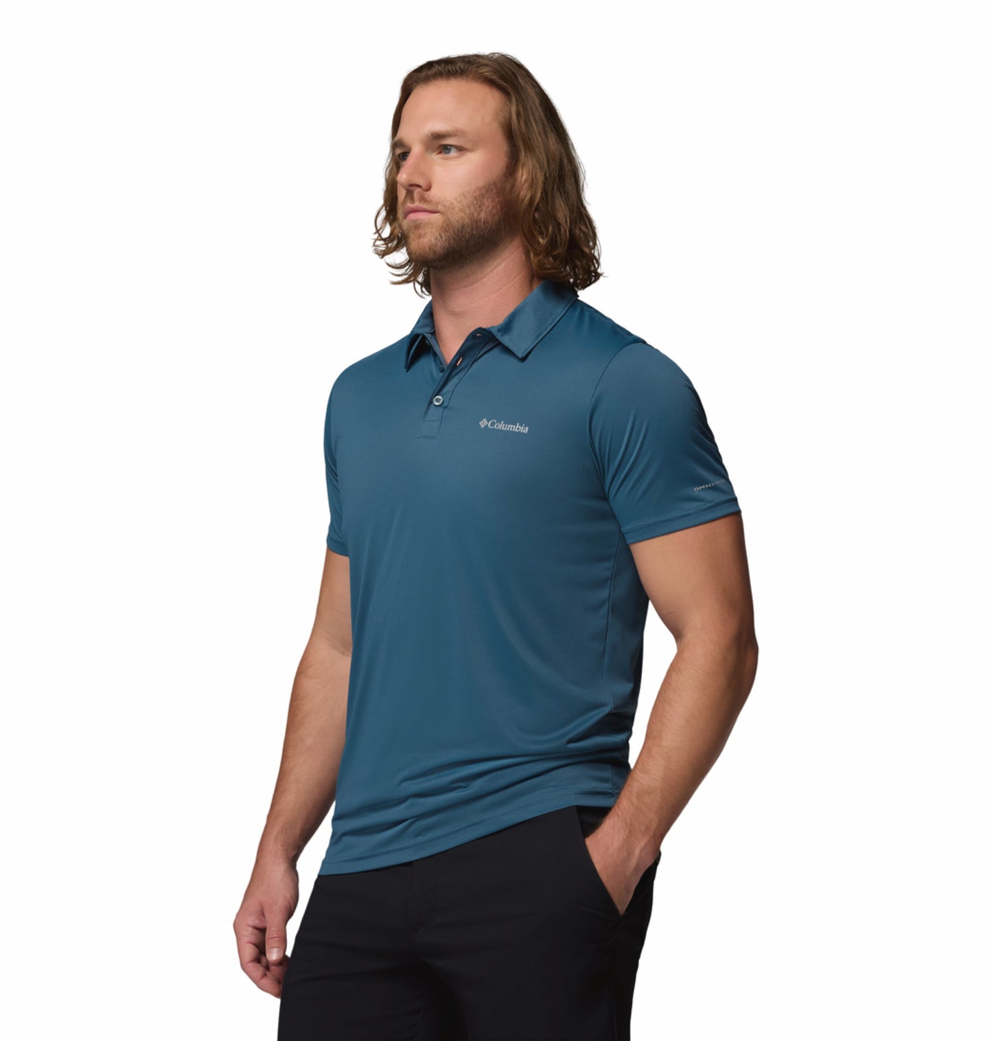 Columbia Men’s Blue Omni-Wick Hike Polo T-Shirt – Durable Comfort
