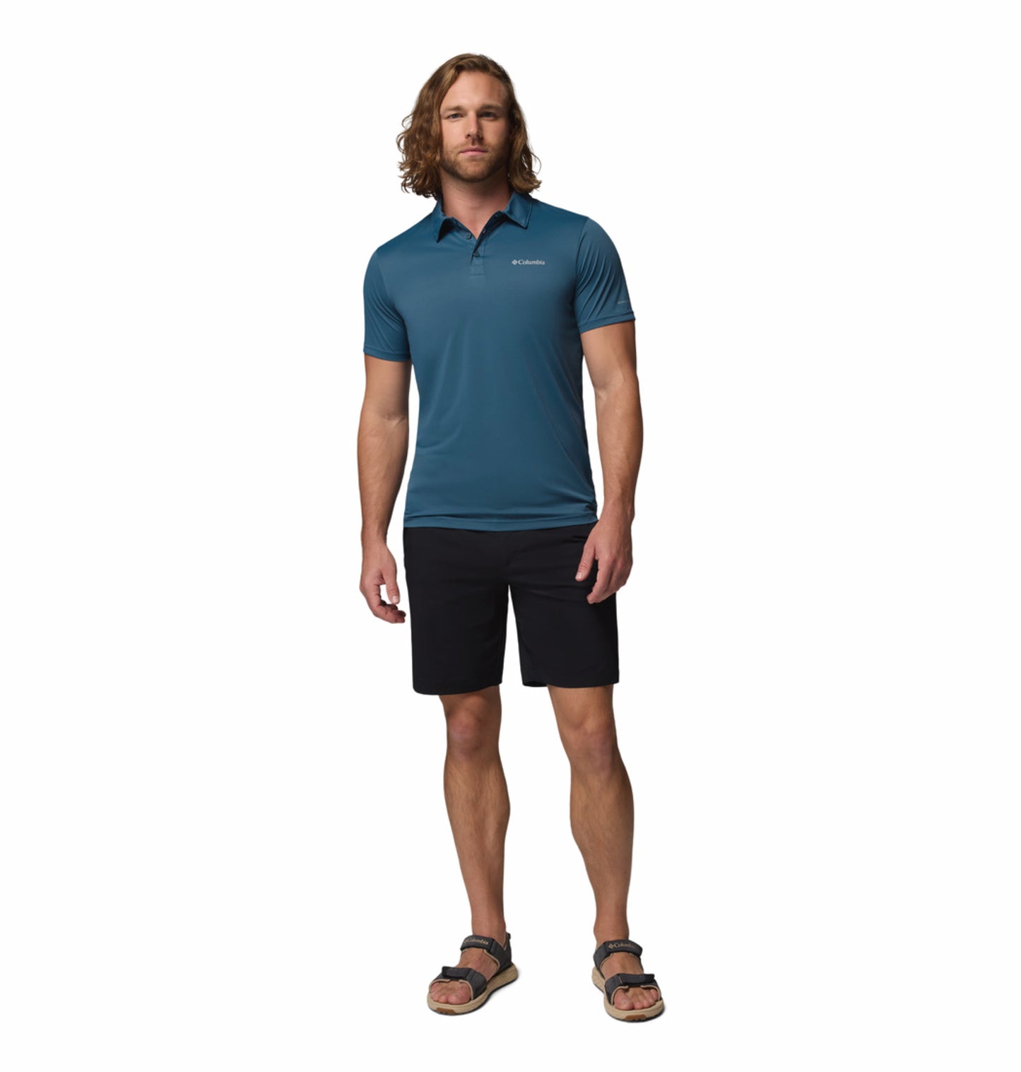 Columbia Men’s Blue Omni-Wick Hike Polo T-Shirt – Durable Comfort