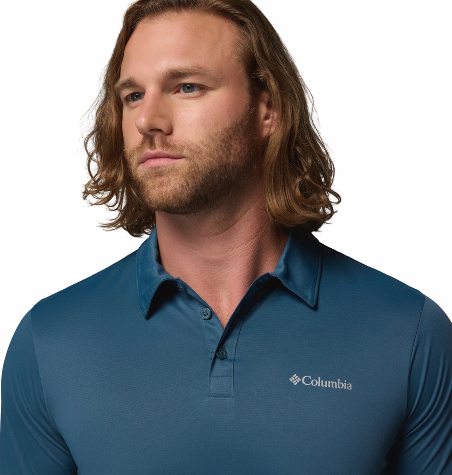 Columbia Men’s Blue Omni-Wick Hike Polo T-Shirt – Durable Comfort
