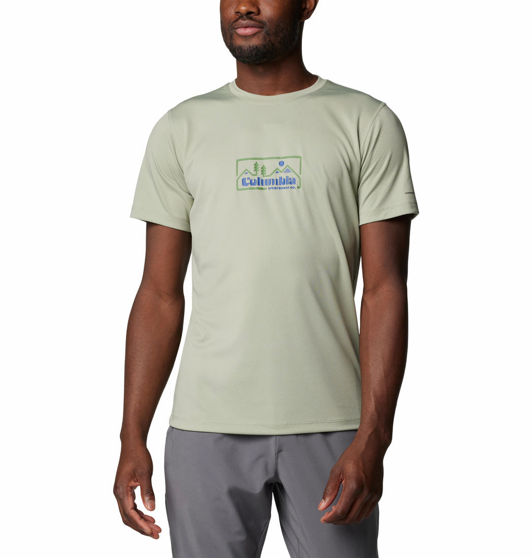 Columbia Men Green Omni-Freeze Zero Zero Rules Tshirt
