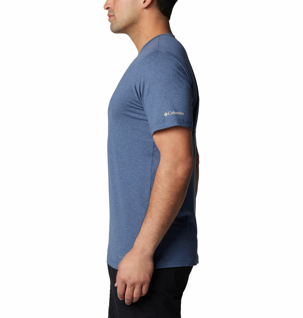 Columbia Mens Blue Kwick Hike Graphic Short Sleeve Tee