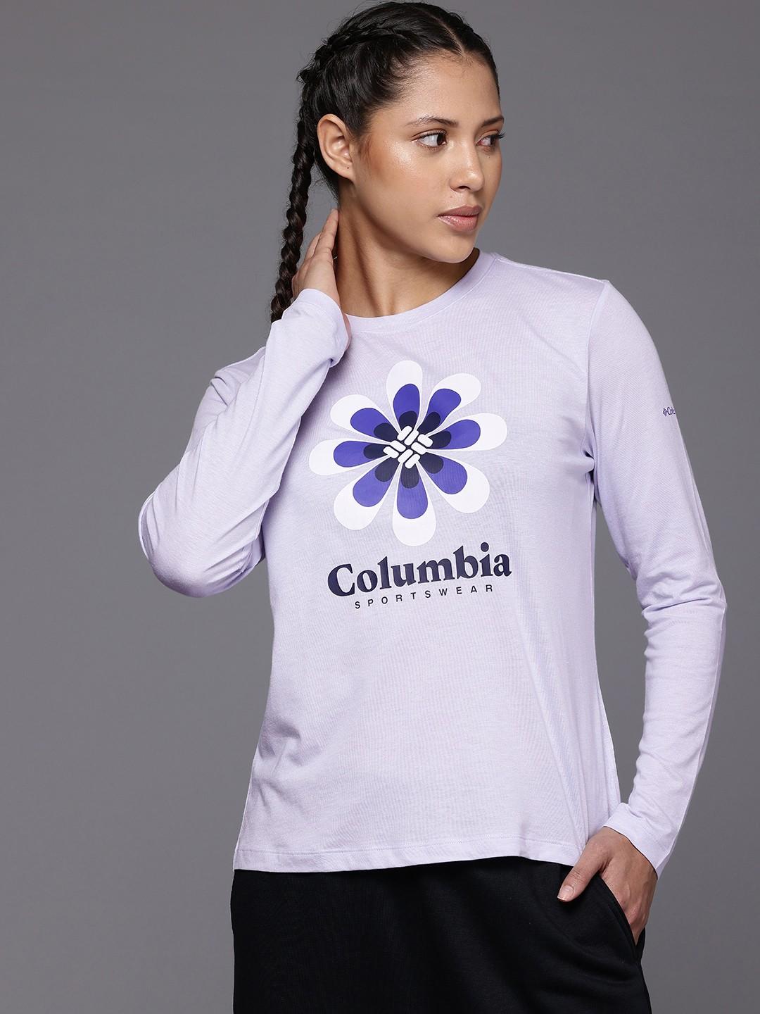 Columbia Womens Purple Columbia Trek Relaxed Long Sleeve Tshirt
