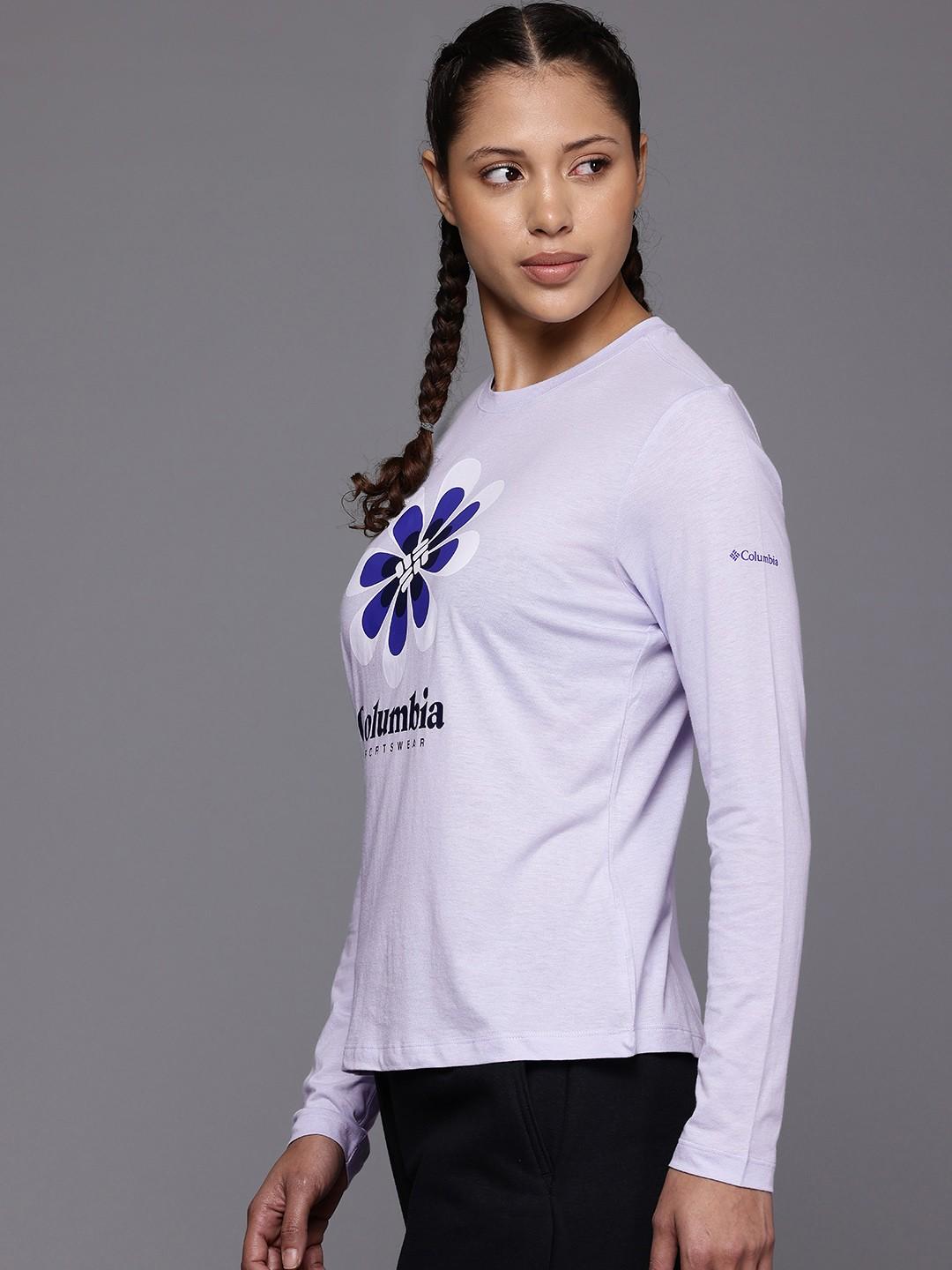 Columbia Womens Purple Columbia Trek Relaxed Long Sleeve Tshirt