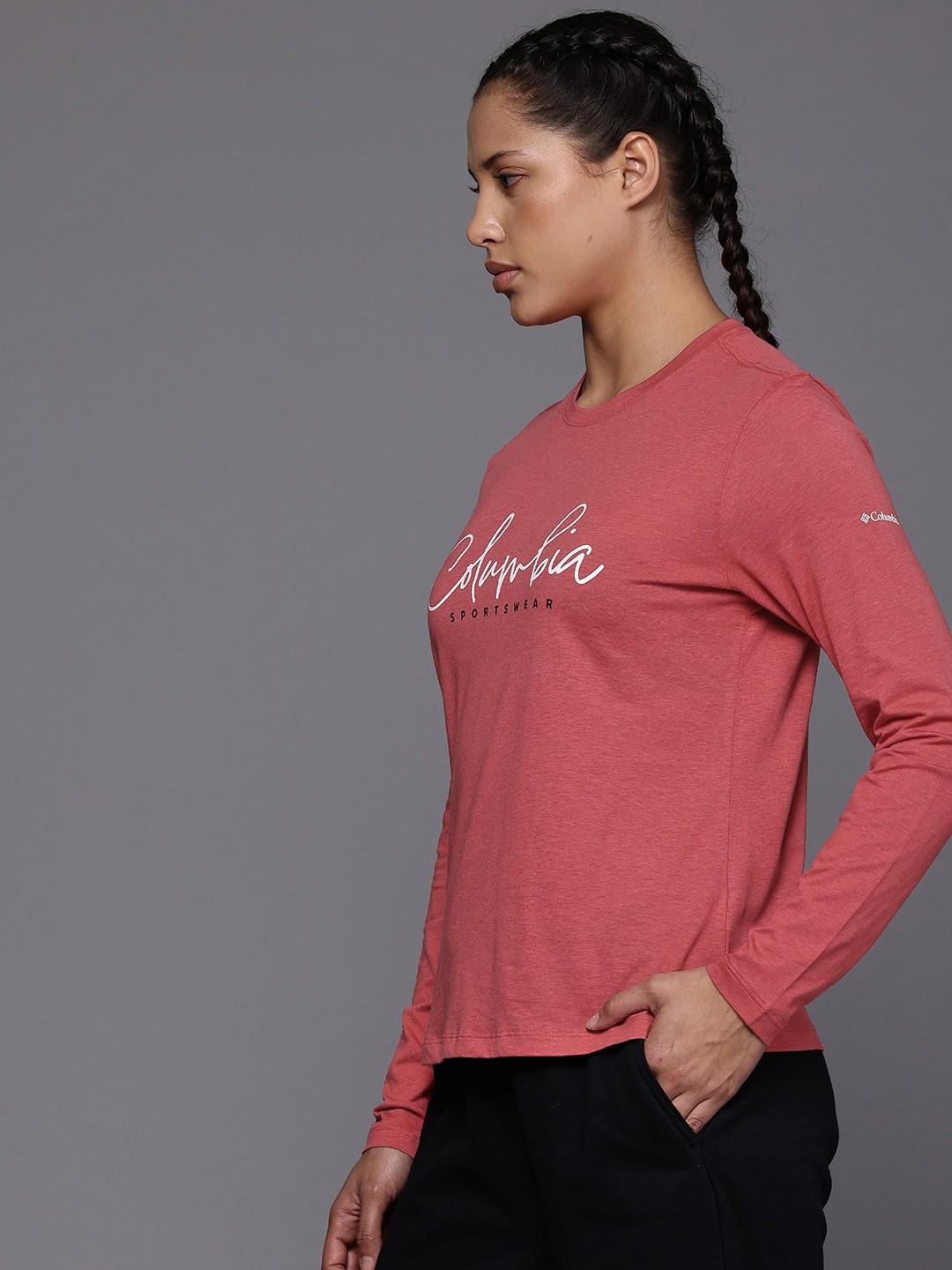 Columbia Womens Red Columbia Trek Relaxed Long Sleeve Tshirt