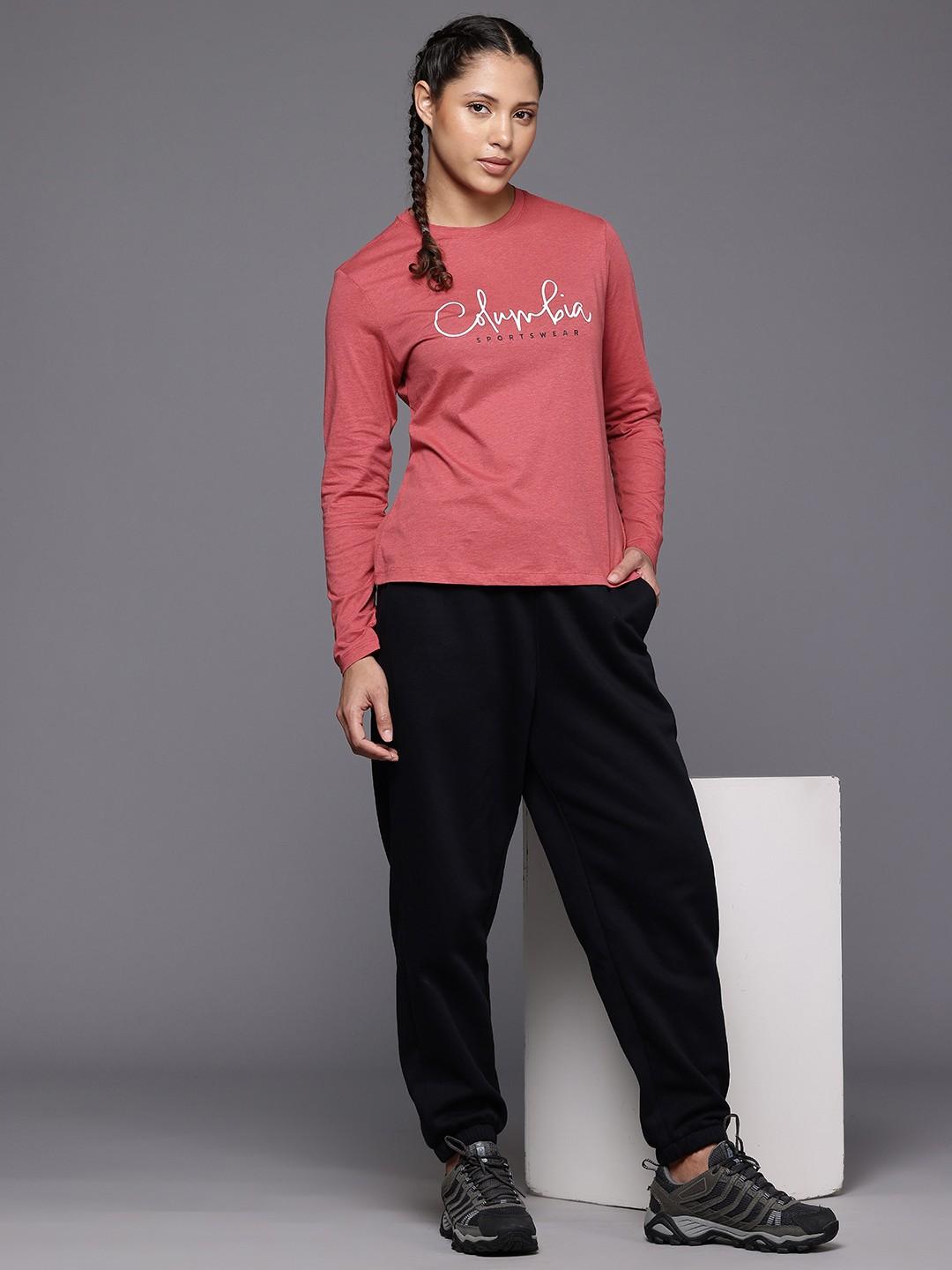 Columbia Womens Red Columbia Trek Relaxed Long Sleeve Tshirt