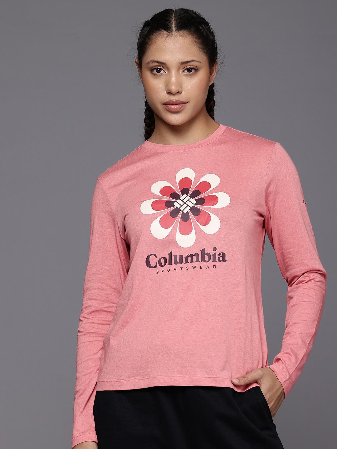 Columbia Womens Pink Columbia Trek Relaxed Long Sleeve Tshirt