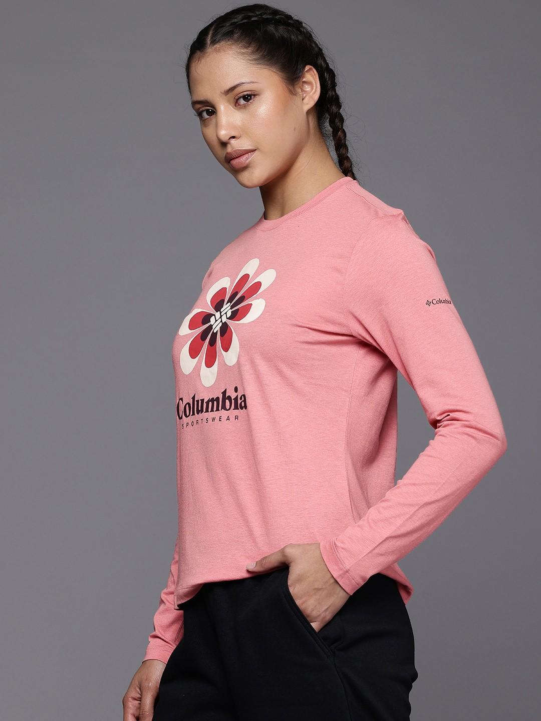 Columbia Womens Pink Columbia Trek Relaxed Long Sleeve Tshirt