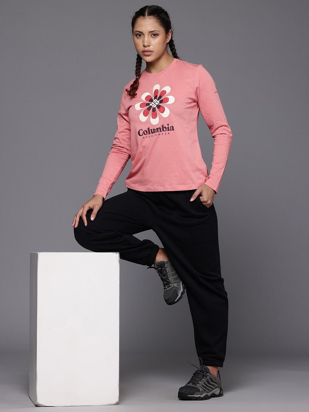 Columbia Womens Pink Columbia Trek Relaxed Long Sleeve Tshirt