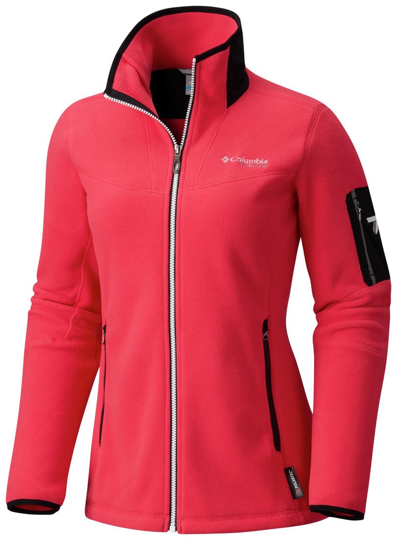 Columbia Women Red Titan Pass II 2.0 Fleece