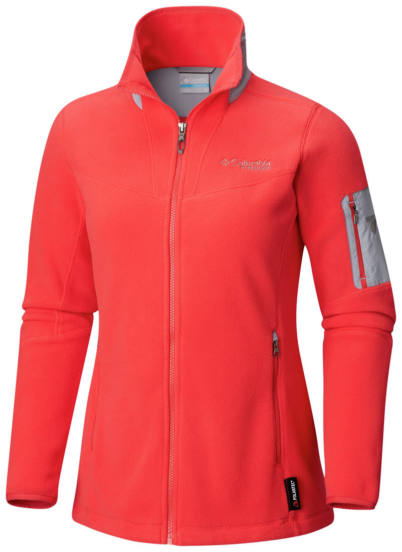 Columbia Women Red Titan Pass II 2.0 Fleece