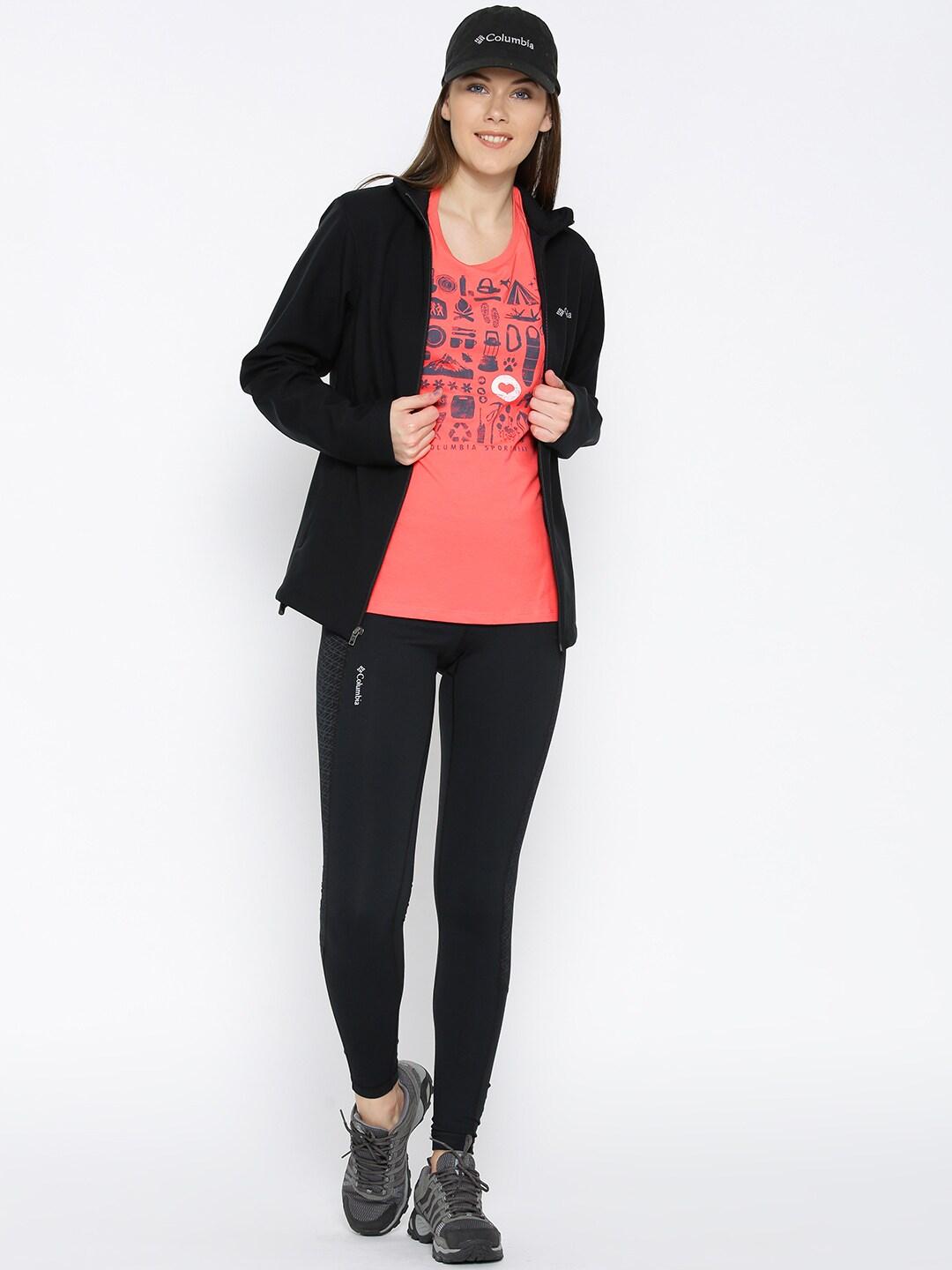 Columbia Women Pink Camp Stamp Performance T-Shirt