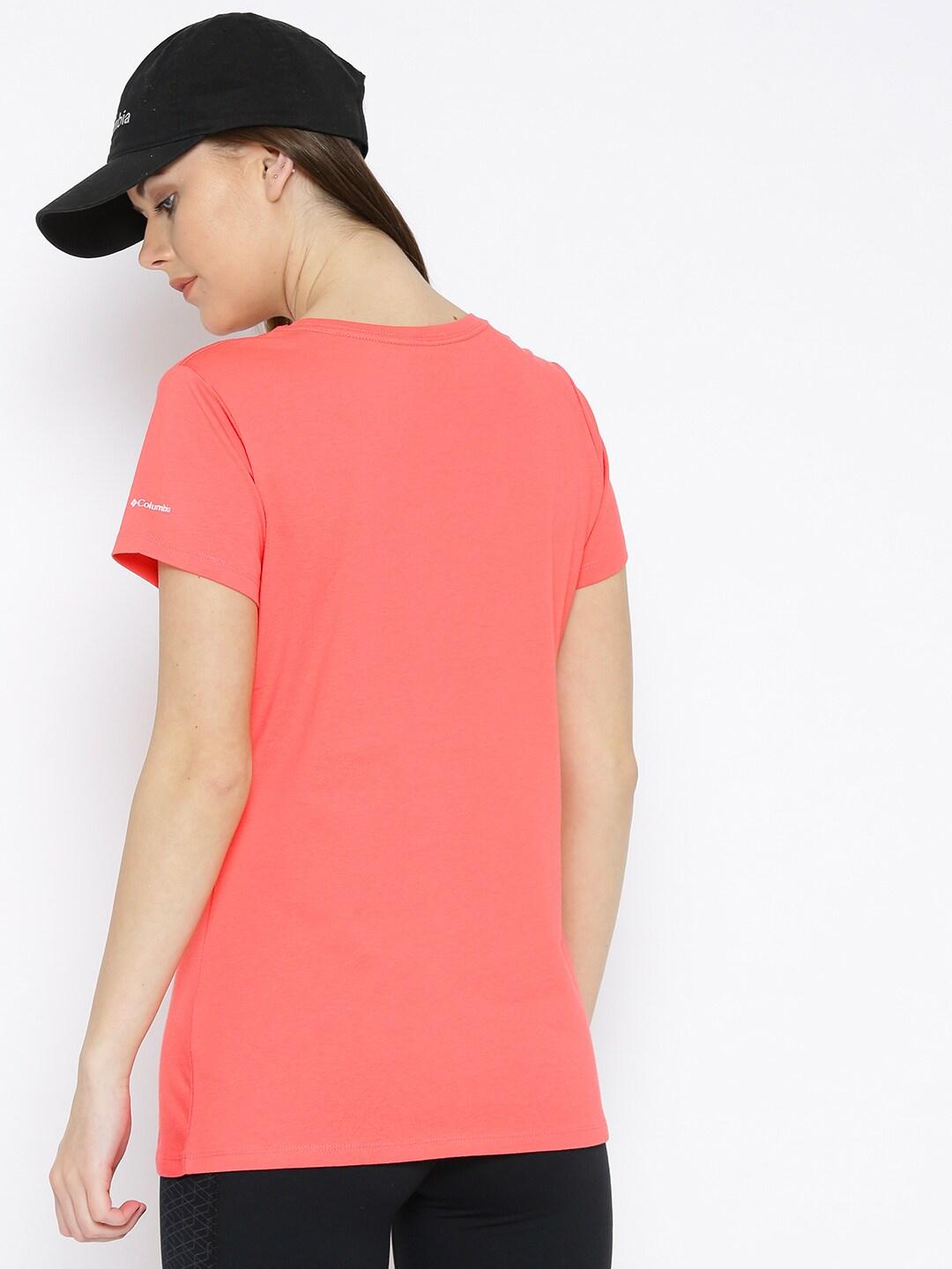 Columbia Women Pink Camp Stamp Performance T-Shirt