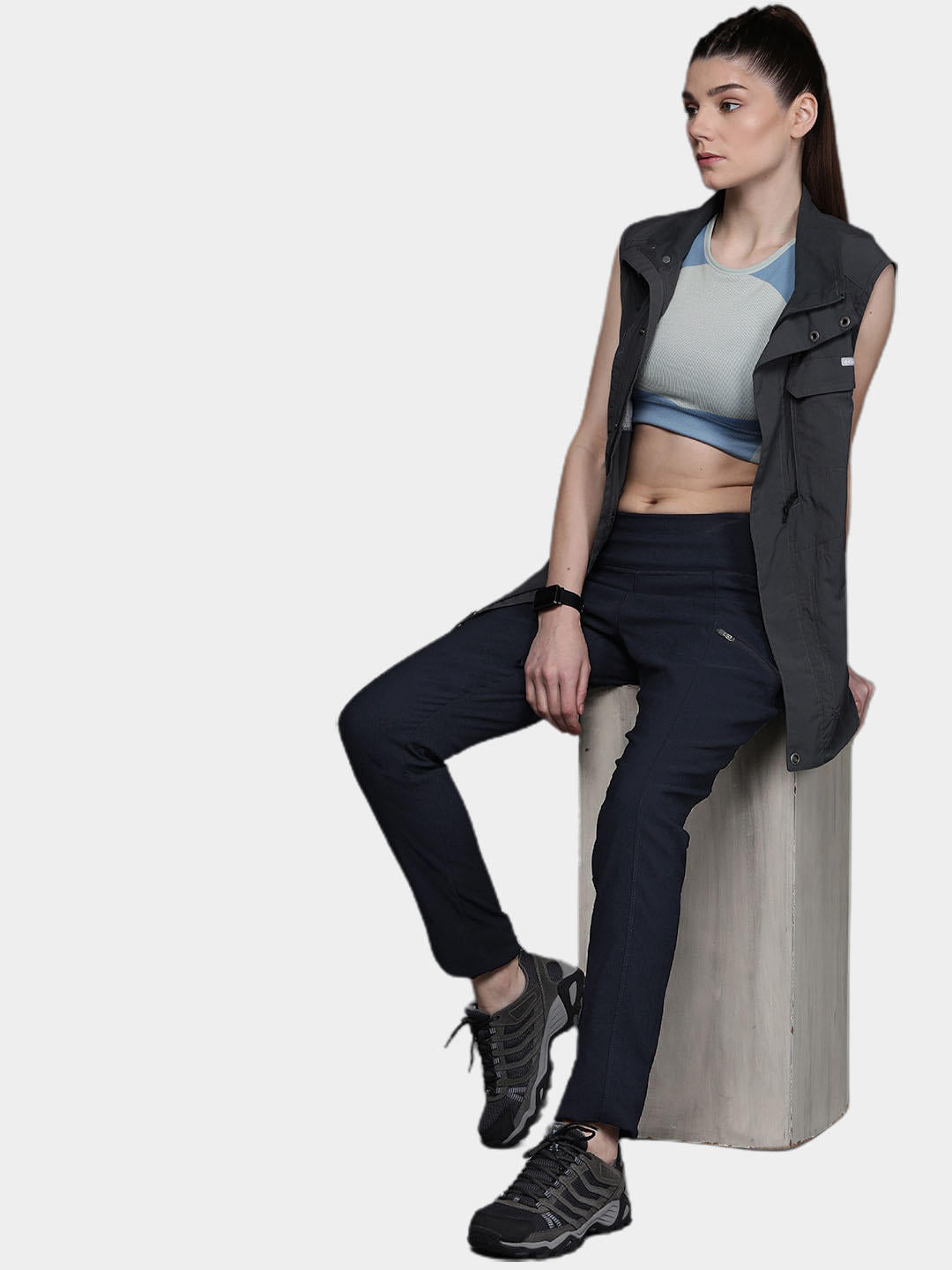 Columbia Women Navy Blue Back Beauty Highrise Warm Winter Pant