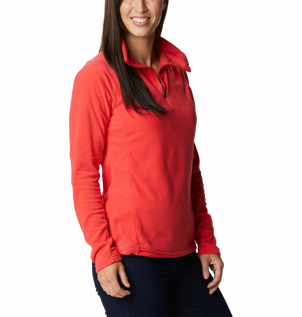 Columbia Women Red Glacial IV 1/2 Zip Fleece Jacket