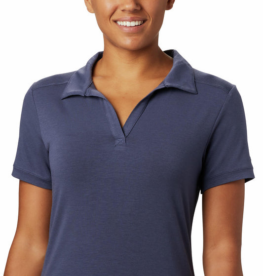 Columbia Women Blue Essential Elements Polo T-Shirt