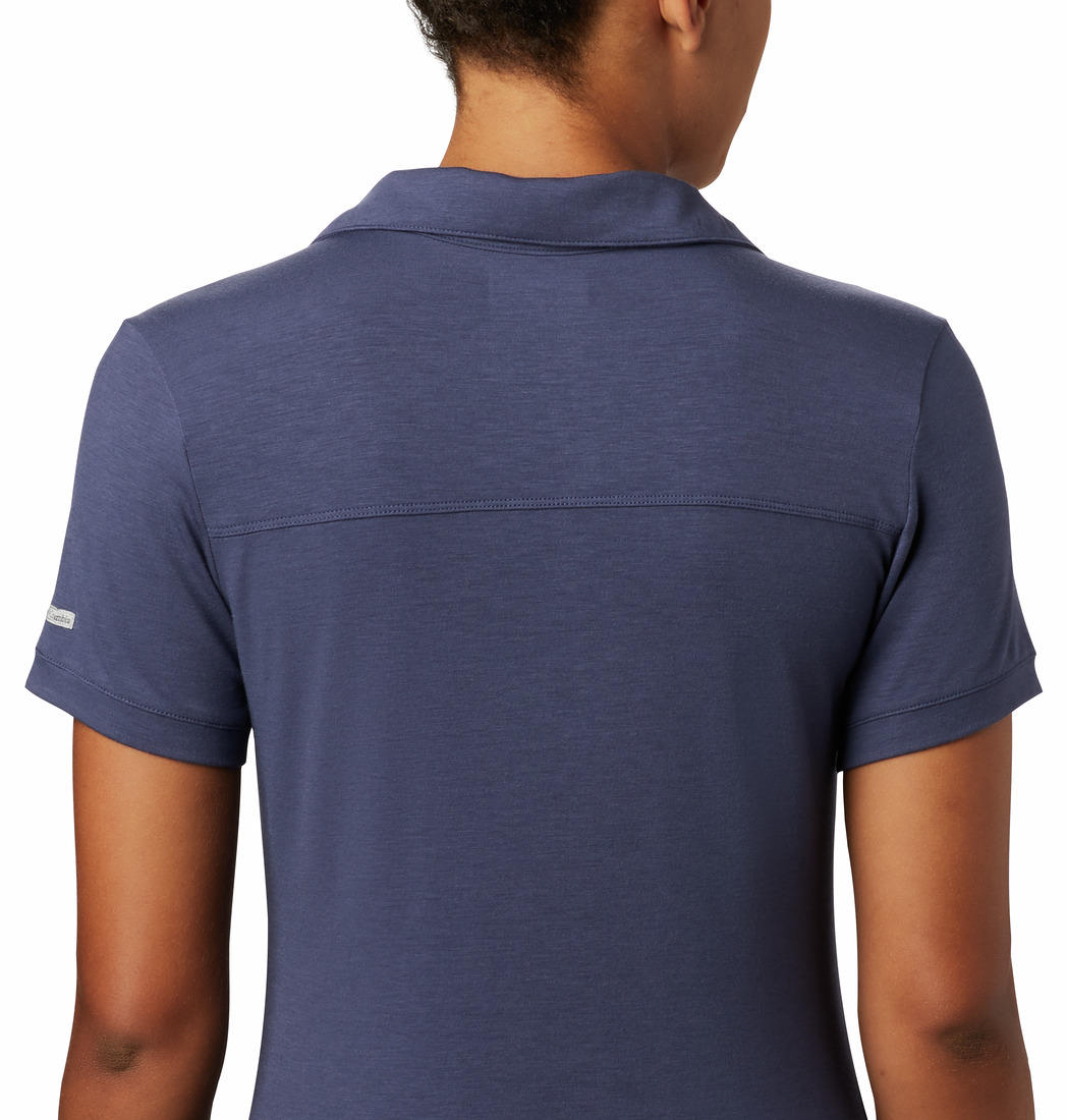 Columbia Women Blue Essential Elements Polo T-Shirt