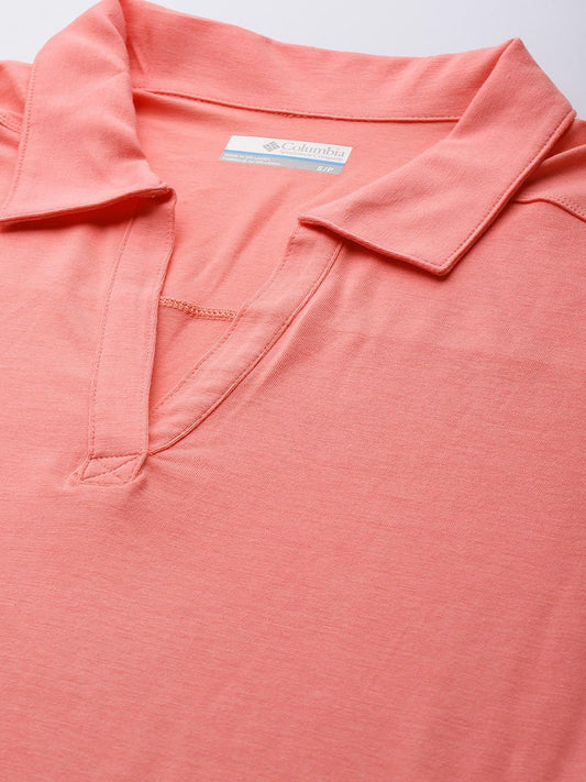 Columbia Women Pink Essential Elements Polo T-Shirt
