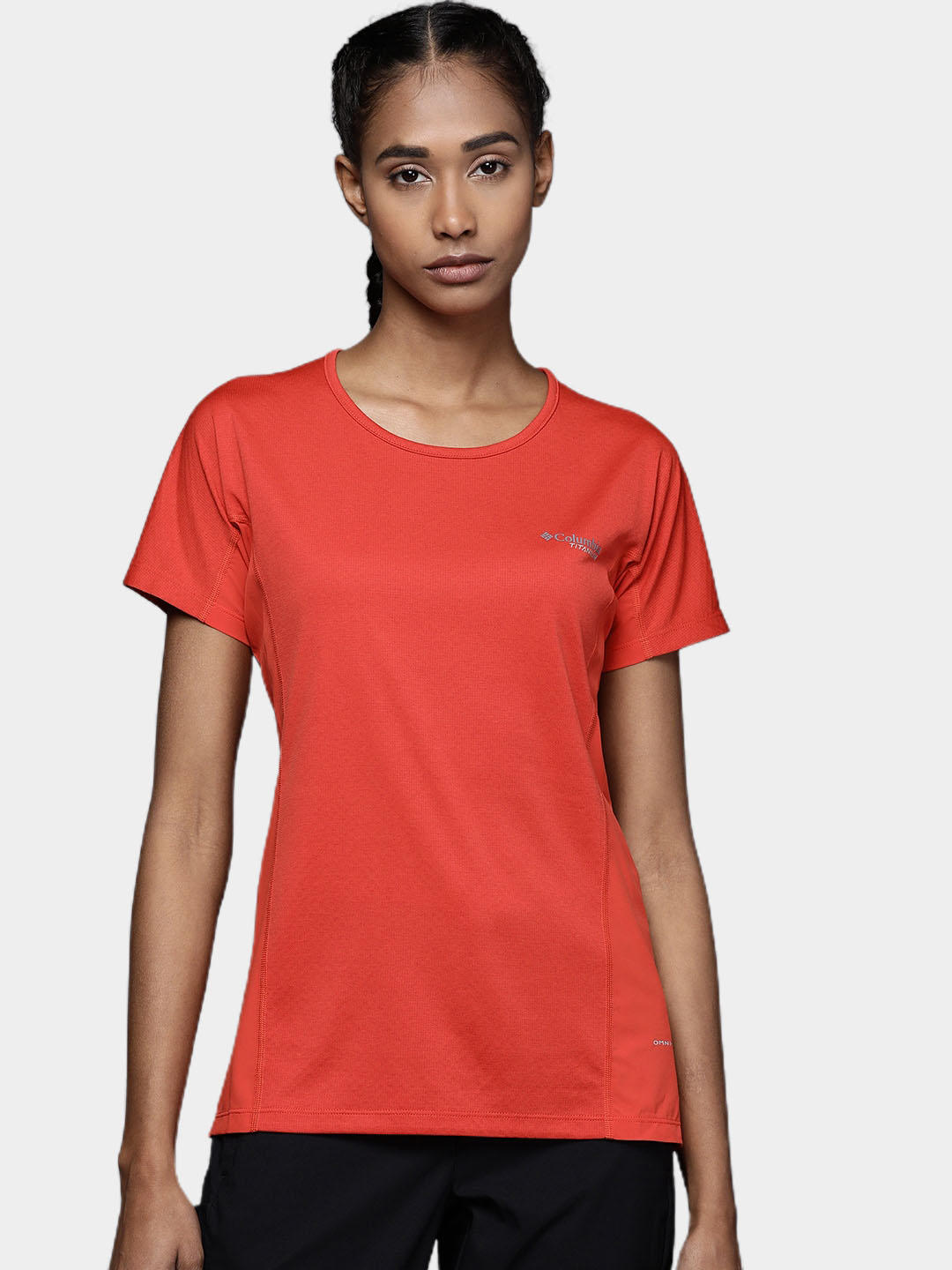 Columbia Women Orange W Irico Knit SS T-Shirt