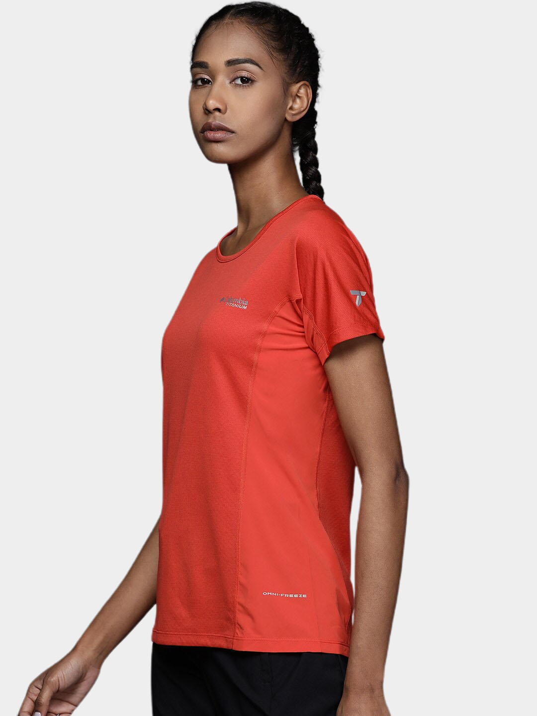 Columbia Women Orange W Irico Knit SS T-Shirt