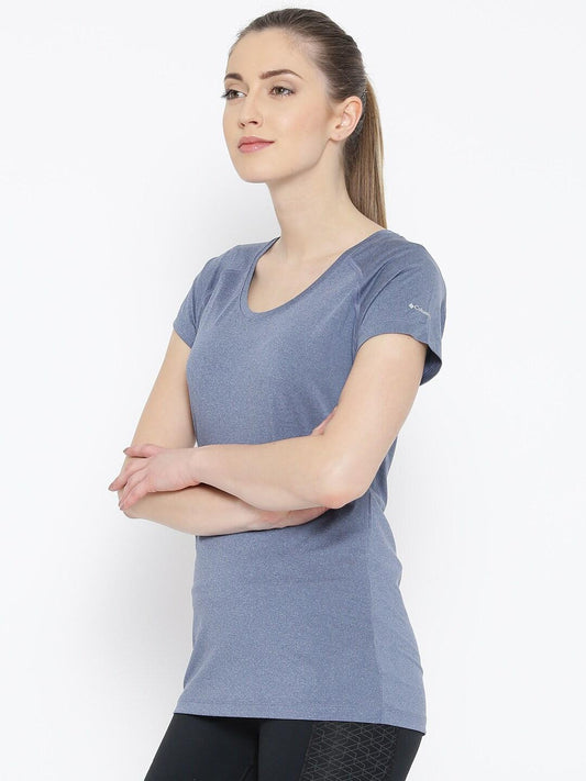 Columbia Women Blue Tuk Mountain Womens Short Sleeve T-Shirt