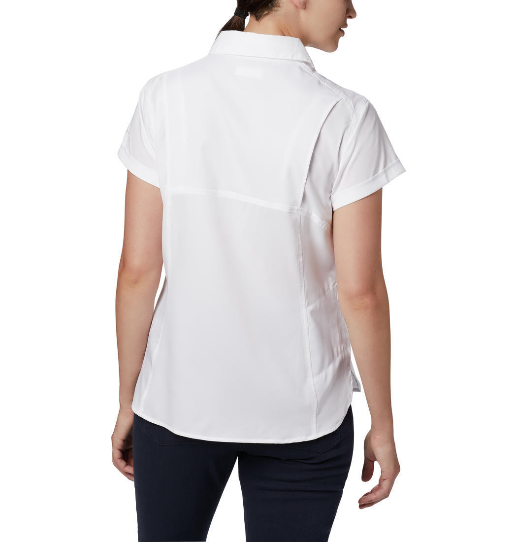 Columbia Women White Silver Ridge Lite Short Sleeve Shirts